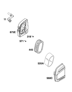 Air Cleaner Group Diagram and Parts List for 093J02-0102-H5 020000 - 09Z999 Briggs and Stratton Engine